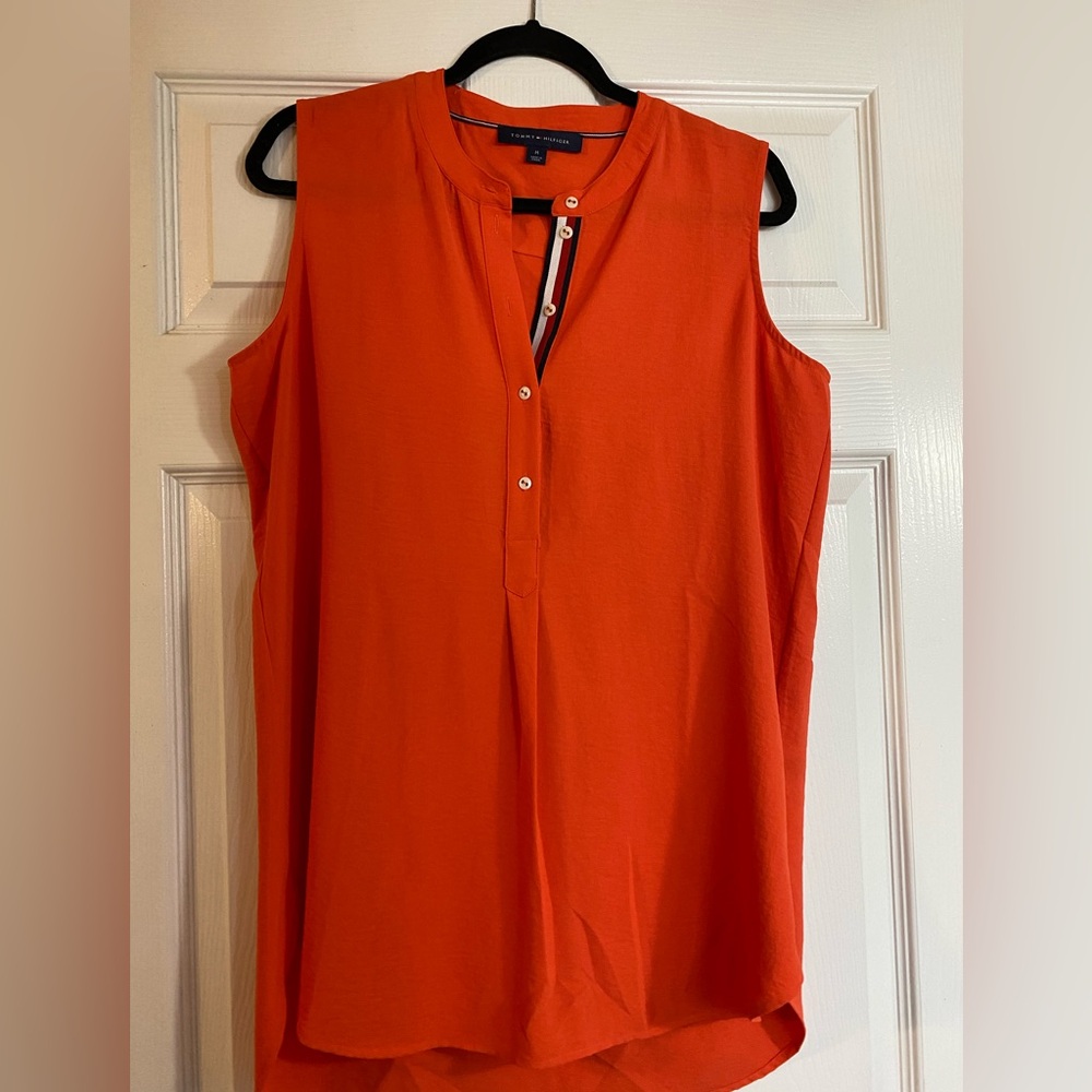 Tommy Hilfiger Sleeveless Orange Blouse